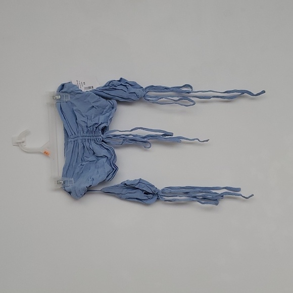 Ruched Off Shoulder Top With Tie Front Skirt Set b37 - Picture 5 of 11